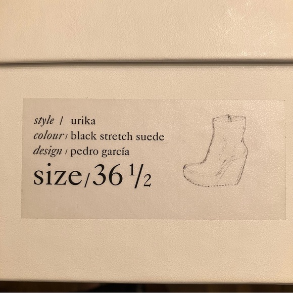 Pedro Garcia women’s black stretch suede Urika Wedge Booties w/zipper size US6.5 - Picture 5 of 10